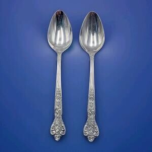 Versailles by MSI Stainless Japan 7 1/4” Tablespoon w/ flowers Set 2 Vtg